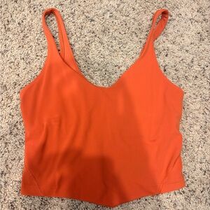 Bright Orange V-Neck Crop Top